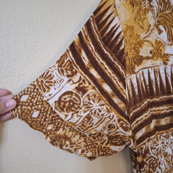 Avenue Womens Boho Floral Print Dress Size 16 Tall Retro Hawaii Tropical - Picture 5 of 11